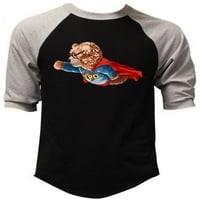 Мъжки супергерой мечка f черна сива тениска за бейзболна тениска Raglan
