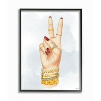 Ступел Индъстрис мода напред мир ръка знак със златни аксесоари, проектирани от Зивей ли
