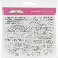 Doodlebug Clear Doodle Stamps-Rainbows & Unicorns