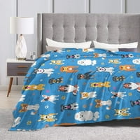 Сладки животински кучета Румоне хвърлете одеяло ултра меко уютно декоративно фланелно одеяло за домашно легло диван стол пътуване