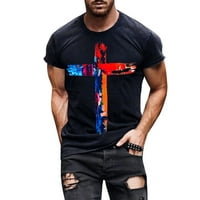 Тениски за аутици за мъже улични модни ежедневни кръстосани печат кръгла шия с къс ръкав женски върхове поло ризи за мъже черни
