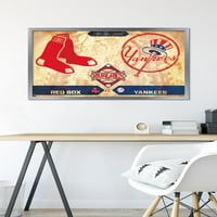 Съперничества-Ню Йорк Янкис срещу Бостън червено така стена плакат, 22.375 34 рамкирани