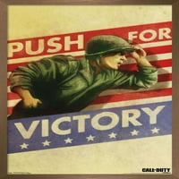 Call of Duty: Втората световна война - Push Tall Poster с дървена магнитна рамка, 22.375 34