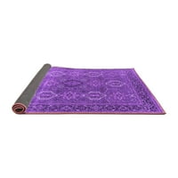 Ahgly Company Indoor Round Oriental Purple Industrial Area Rugs, 4 'Round