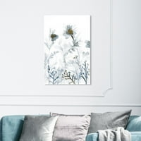 Уинууд студио избледнели флорални пръски злато цветен и ботанически картина платно печат-бяло, сиво, 16 24