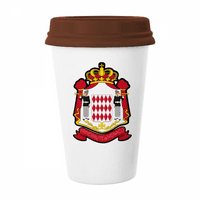 Княжество национална емблема на Monaco Coffee Coffee Drinking Glass Certery Cerac Cup Lid
