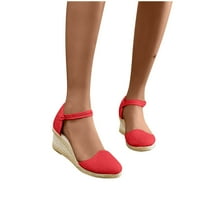 Сандали за жени- ежедневно свободно време дебело дъно дамски сандали червен размер 9