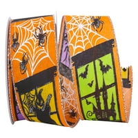 Хартия и плик Хелоуин призрак панделка, оранжево, 2.5 в 10д, 1 пакет