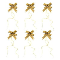 Uxcell 2 Pull Bows Present Wrapping String Bows Ribbon Striped Style Декоративен пакет за пакет за златен тон