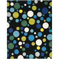 Soho Dots Polka Dots Wool Area Rug, Black Multi, 8'3 11 '
