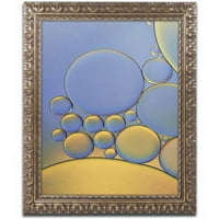 Марка изобразително изкуство 'оранжеви и лилави капки' платно изкуство от кора Ниле, Златна орнаментирана рамка