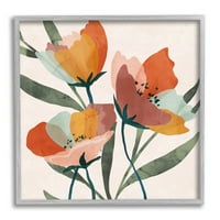 Ступел индустрии модерни цъфтят цвете цвят венчелистчета графично изкуство сива рамка изкуство печат стена изкуство, дизайн от