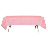 Пластмасов розов капак на масата за еднократна употреба - правоъгълна - 54 инча. 108in