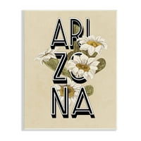 Ступел индустрии Аризона Държавен цвете Сагуаро цвят Типография дизайн графично изкуство без рамка изкуство печат стена изкуство,